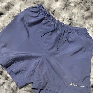 Blue nylon Champion shorts